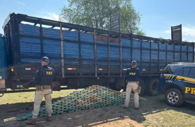 Apreensão de cocaína na BR-262 em Corumbá  Foto: Divulgação/ PRF