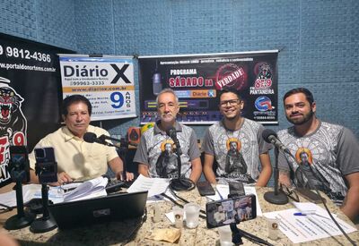 Comunicador Valdeir Simão, Ruberval, Danilo e Valter. Foto: Felipe Teodoro/Diário X 