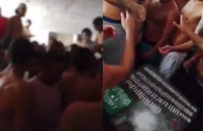 Detentos comemoram aniversário de facção em presídio de MS  Foto: Reprodução
