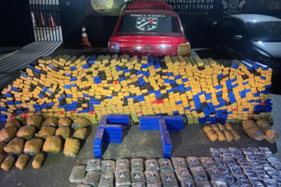 Droga e veículo foram apreendidos em Campo Grande  Foto: PMMS
