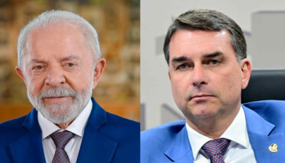 Lula e Flávio Bolsonaro disputam a Presidência da República em 2026. (Fotos: Ricardo Stuckert/PR e Geraldo Magela/Agência Senado)