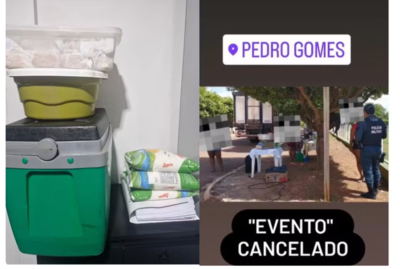 Alimentos apreendidos nos eventos.  Foto: Divulgação.