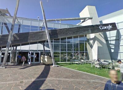 Imagem da sede do Google, vista no Street View