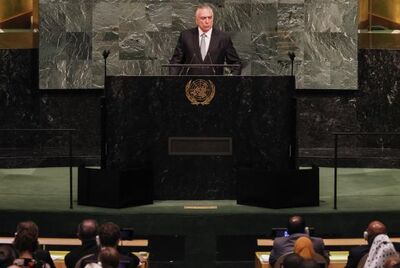 Nova York - Presidente Michel Temer faz o discurso de abertura da 72ª Assembleia Geral da Organização das Nações Unidas (ONU)