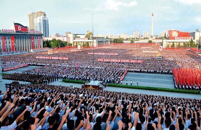 Demonstração de força na capital Pyongyang