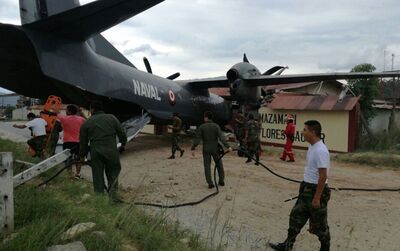 Avião da Marinha bateu na Base Mazamari Los Sinchis da Polícia Nacional, no Peru, na quarta-feira (4)