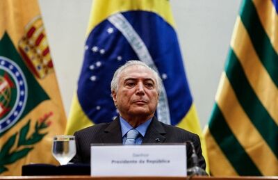 O presidente Michel Temer durante cerimônia, na semana passada, em Brasília