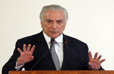 O presidente Michel Temer discursa durante cerimônia de liberação de recursos para Teresina, Piauí, no Palácio do Planalto, no dia 17 de maio