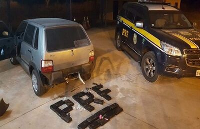 Carro com 29 kg de cocaína é apreendido durante fiscalização da PRF em Nova Andradina