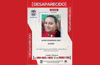 Polícia chegou a divulgar cartaz sobre desaparecimento de Alline