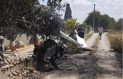 Destroços das aeronaves após colisão na praia de Maiorca