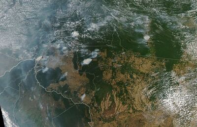 Fumaça de queimada avança sobre a Amazônia