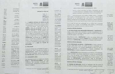Folhas do contrato da Agesul com a empresa KM Engenharia das obras na Vila Santa Maria
