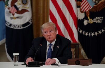 O presidente dos EUA, Donald Trump, durante reunião na Casa Branca na terça-feira (19)