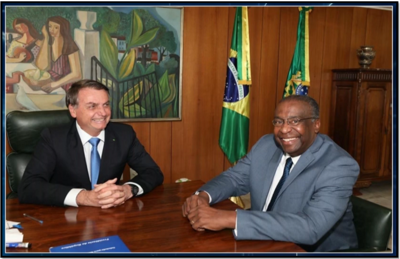Carlos Alberto Decotelli da Silva, o novo ministro da Educação, com o presidente Jair Bolsonaro