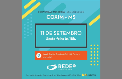 Convite da convenção partidária do Rede Sustentabilidade em Coxim