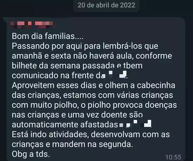 Diretora de escola da Capital faz alerta aos pais. Foto: Reprodução