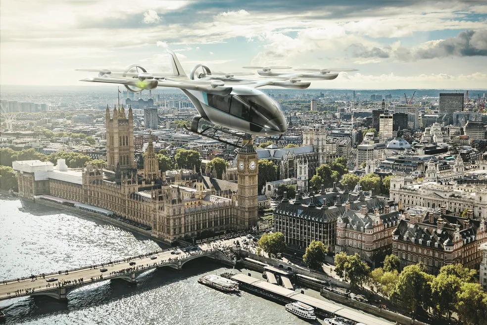 Modelo de 'carro voador' da Embrear foi apresentado na Inglaterra. Foto: Divulgação