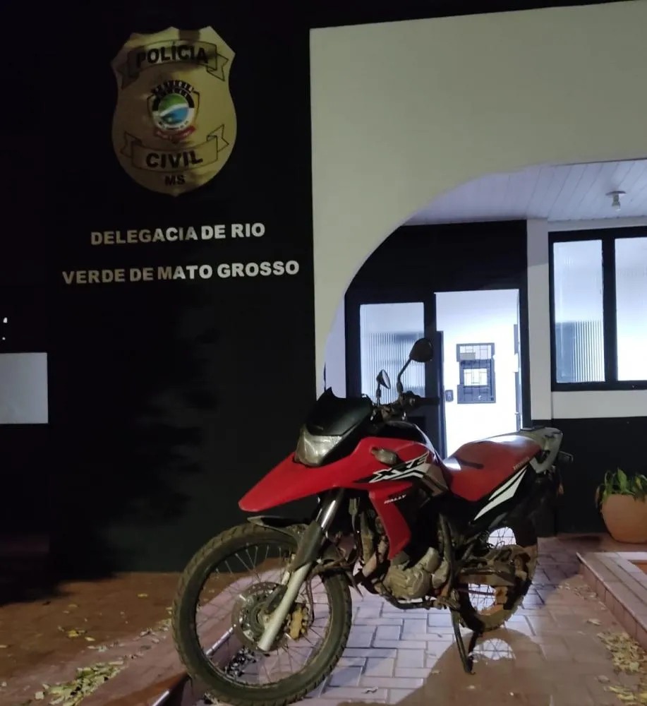 Motocicleta que Vilmar utilizava foi apreendida. Foto: Rio Verde News 