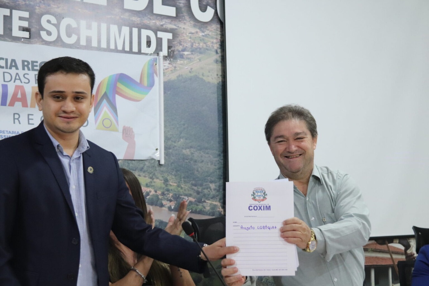 Luiz Eduardo, presidente da Câmara e Edilson Magro, Prefeito de Coxim. Foto: Divulgação 