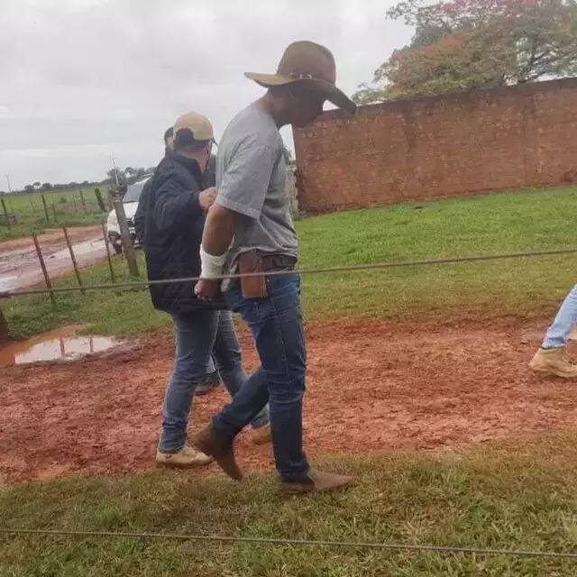 Companheiro da vítima preso nesta quinta-feira (13), em propriedade rural. Foto: Divulgação