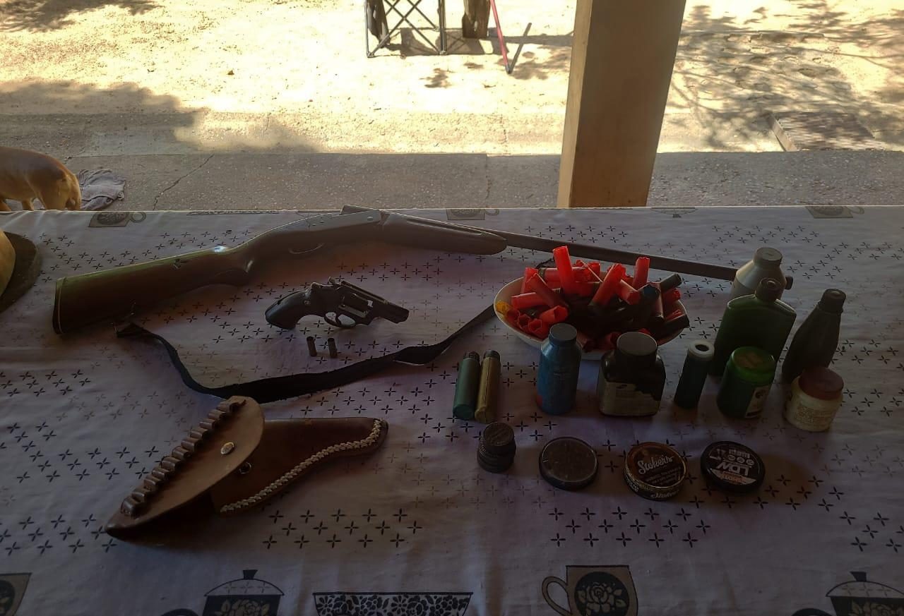 Armas apreendidas na ação. Foto: Divulgação PCMS
