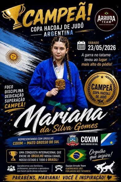 Academia Arruda Team de Coxim supera desafios e conquista títulos internacionais na Copa Judô Hacoaj na Argentina. Fotos: Divulgação  