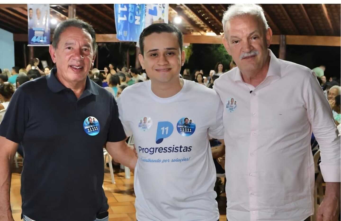 Deputado estadual Gerson Claro; presidente da Câmara de Coxim, vereador Luiz Eduardo e o deputado federal Geraldo Resende. Foto: Divulgação 