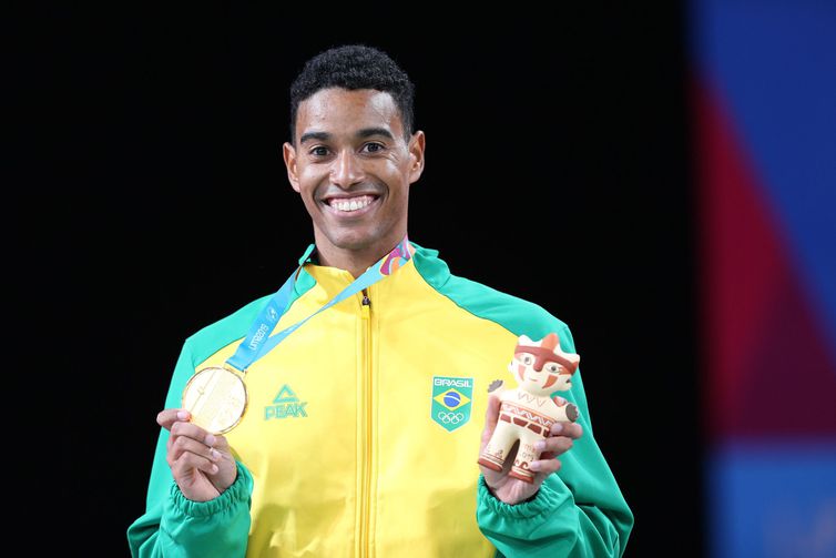 Ygor Coelho (Brasil), medalha de ouro no individual masculino do badminton nos Jogos Pan-Americanos Lima 2019 Foto: Abelardo Mendes Jr/ rededoesporte.gov.br